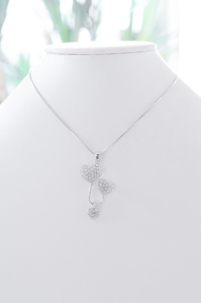 Three Heart Loop Dangle Necklace