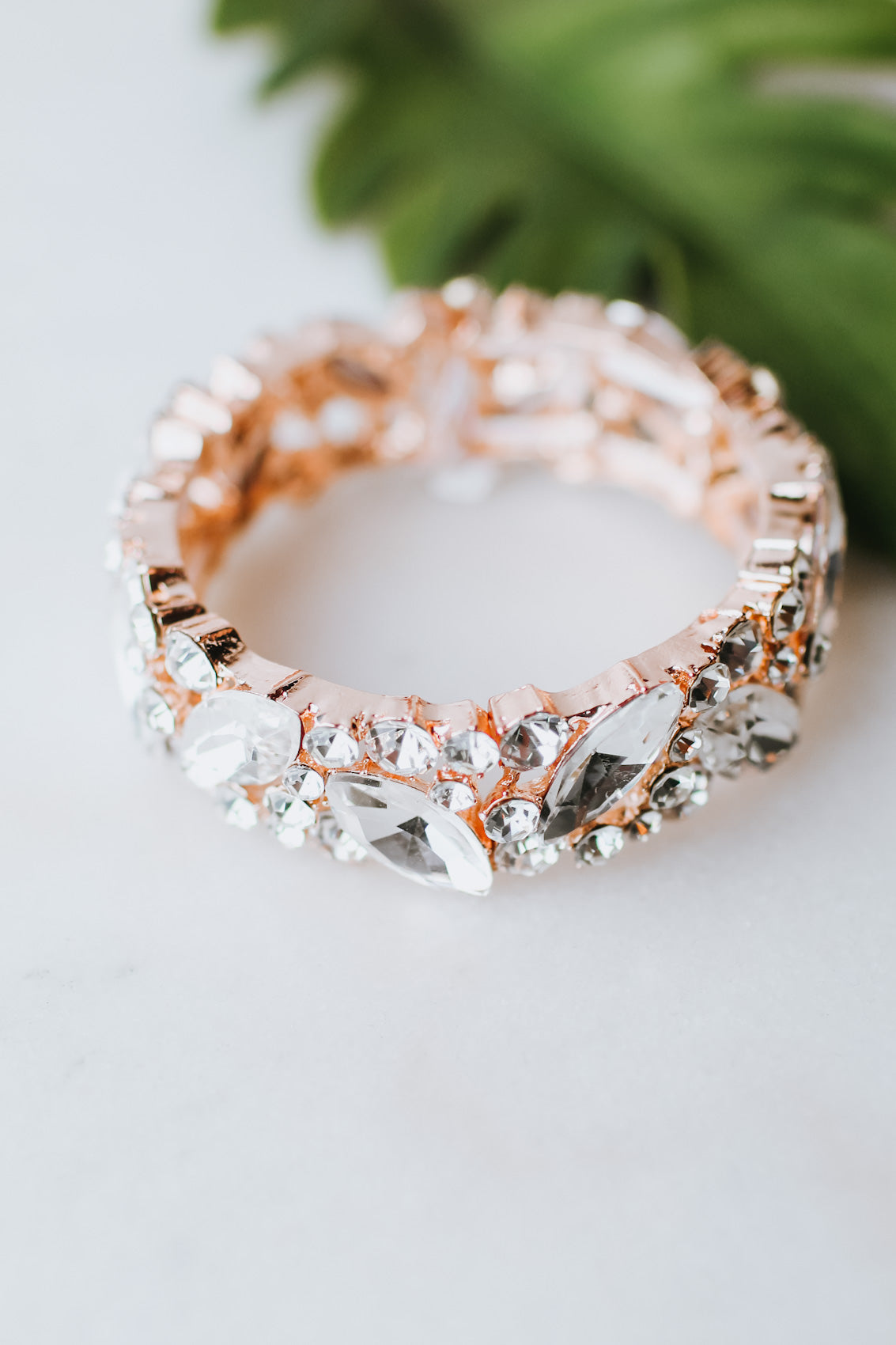 Stagger Almond &amp; Circle Stone Bracelet