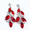 Scatter Almond Rhinestone Stagger Rows Earring