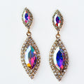 Two Row Trim Almond Stone Middle Earring