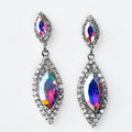 Two Row Trim Almond Stone Middle Earring