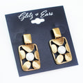 Brush Circles Pearl Middle Earring