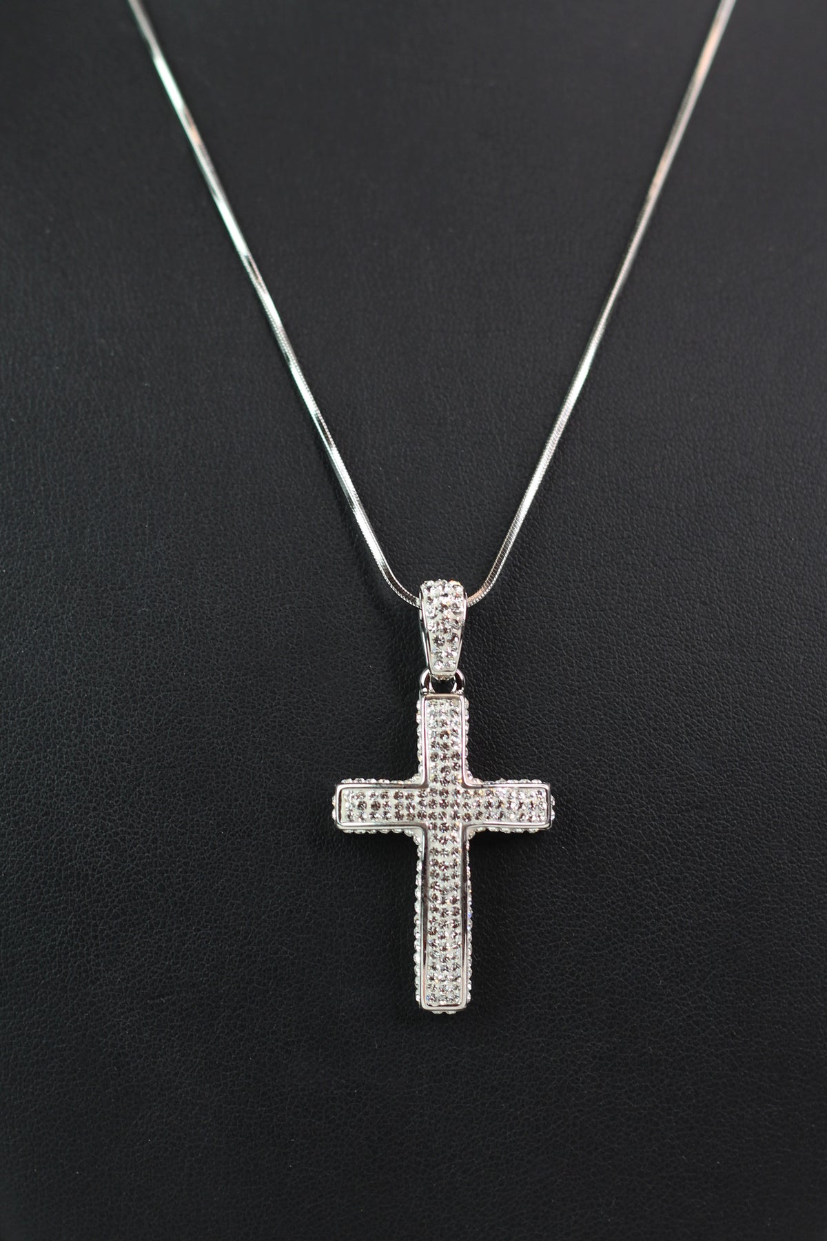All Pave Top & Sides Cross Necklace