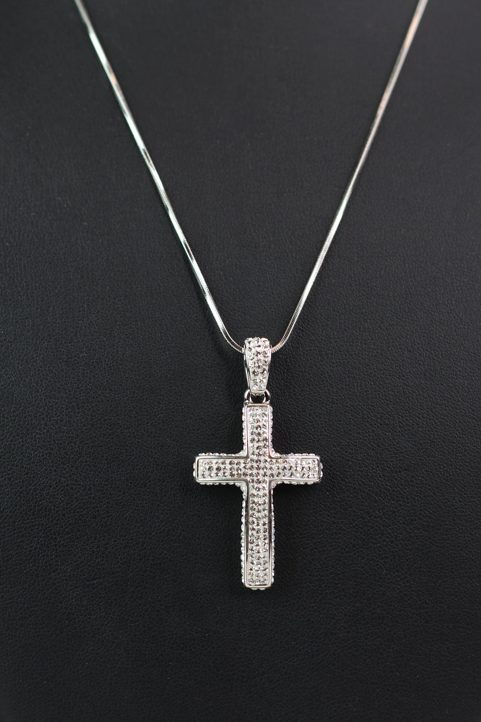 All Pave Top & Sides Cross Necklace