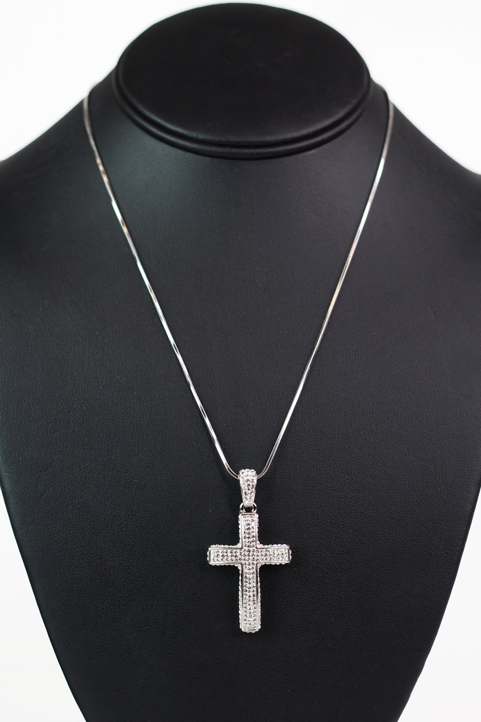 All Pave Top & Sides Cross Necklace