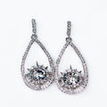 Large Teardrop Rhinestone Earrings with Large Center Stone