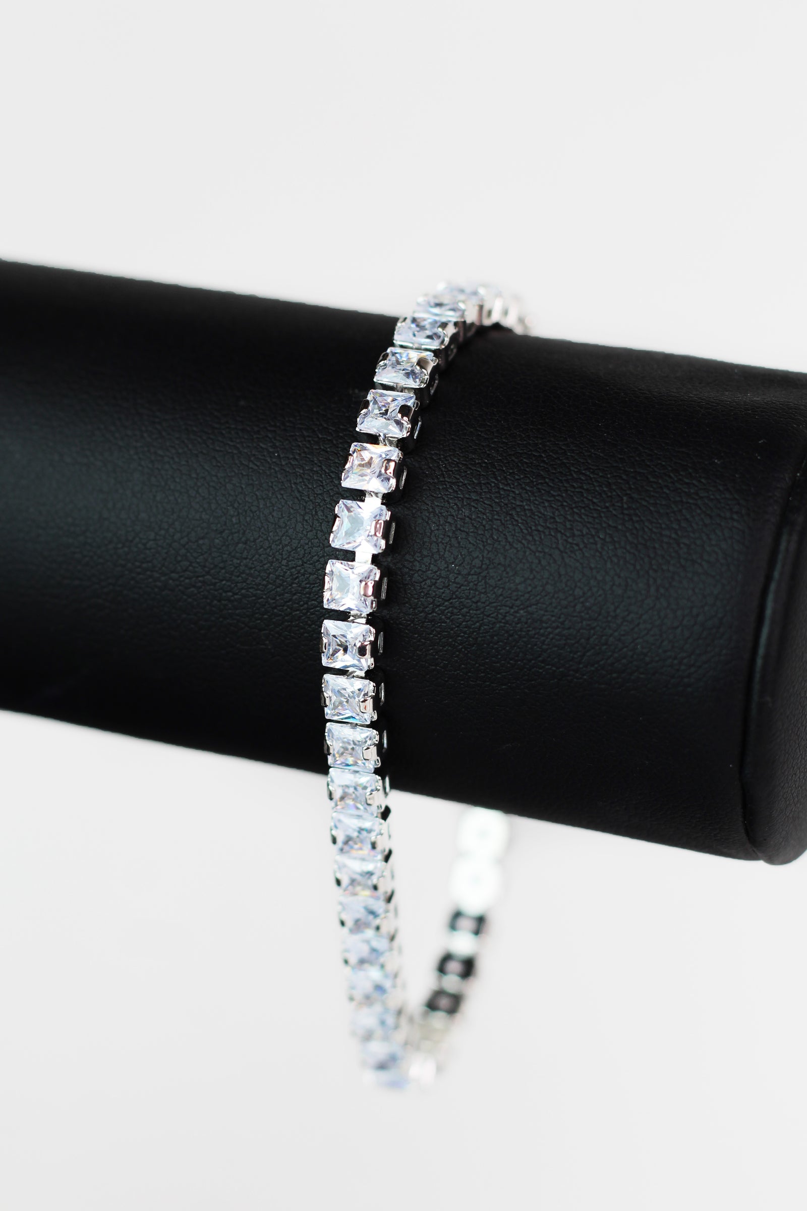 Small Square Stone Row Tennis Bracelet