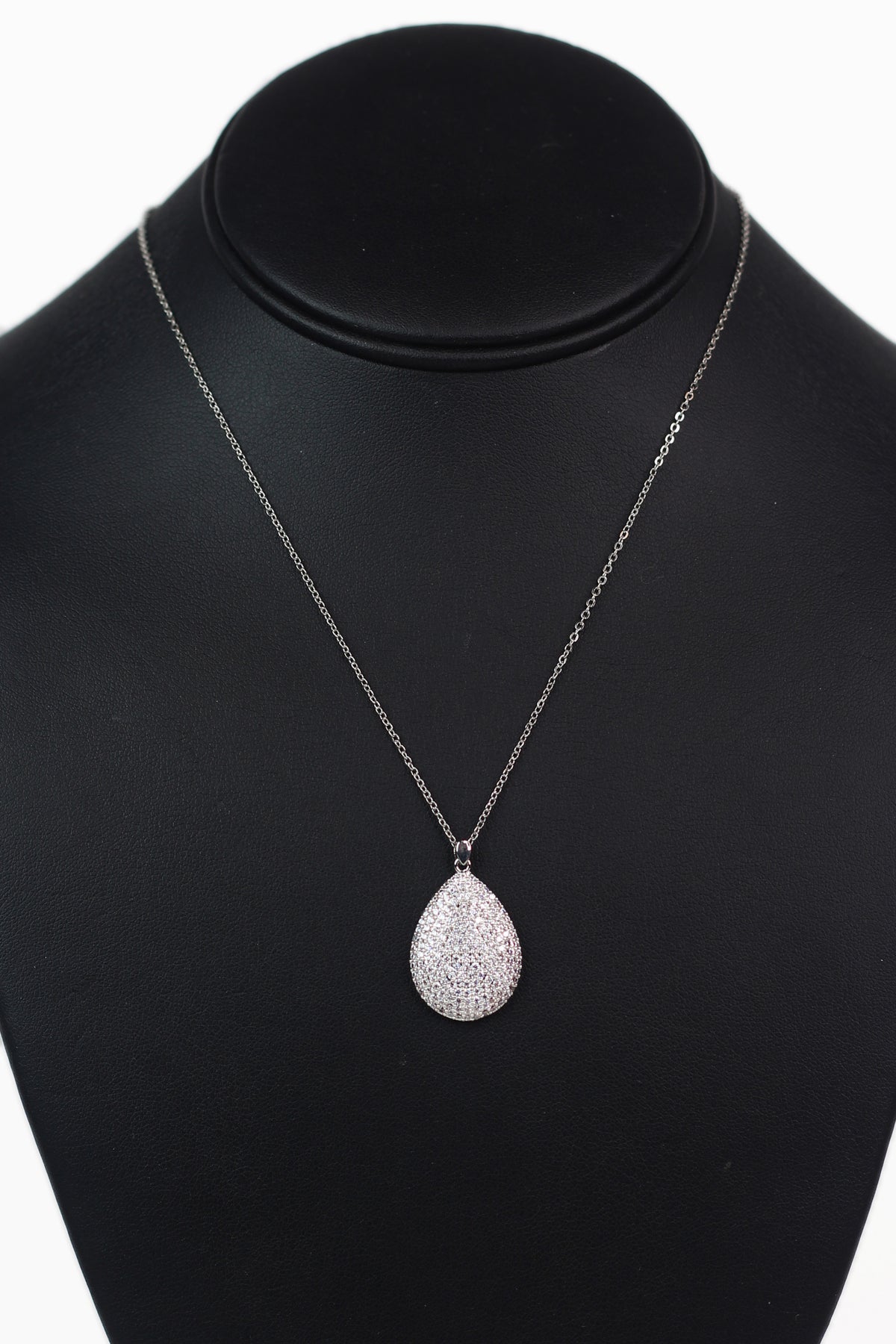 Filled Pave Teardrop Necklace