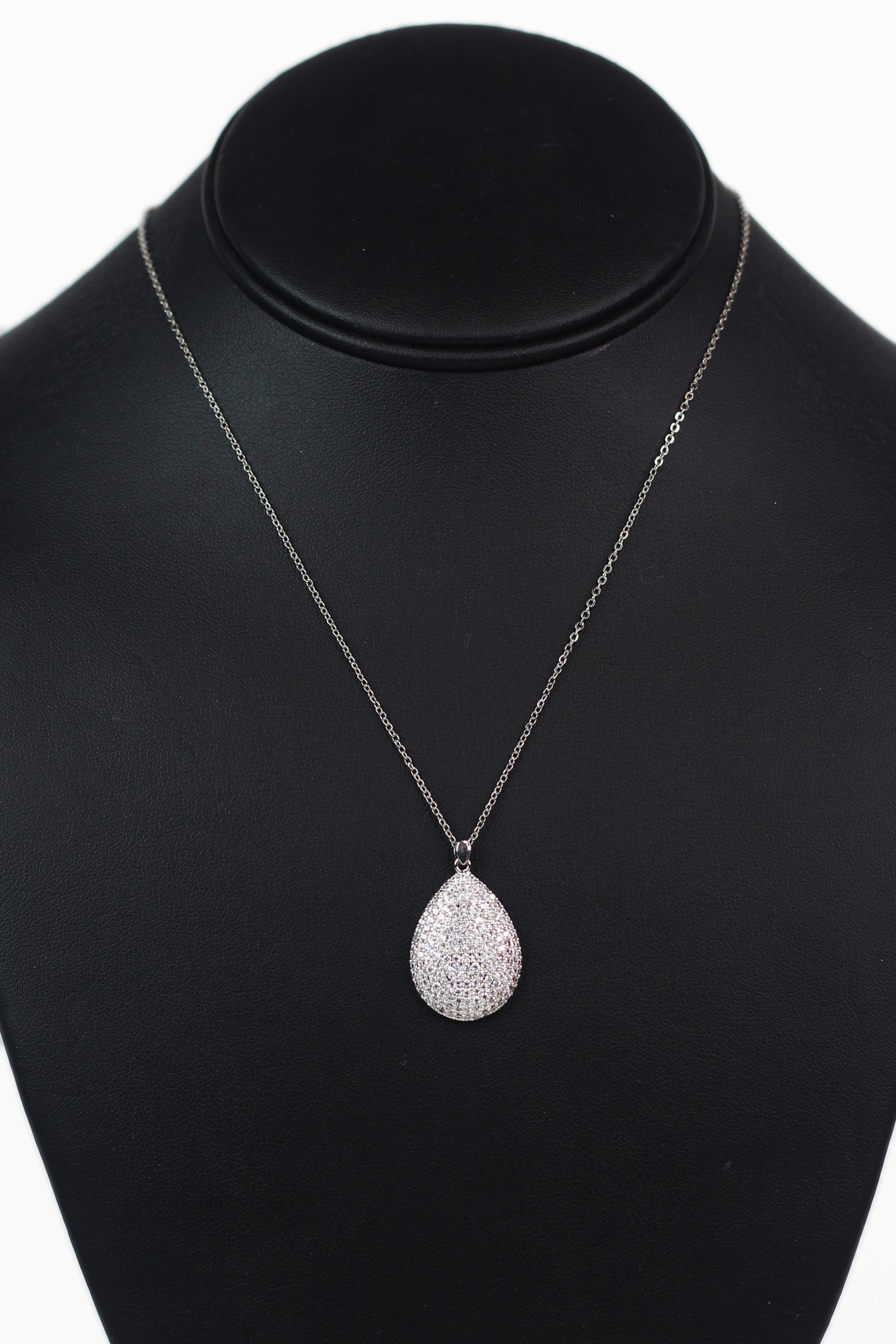 Filled Pave Teardrop Necklace