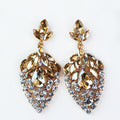 Almond Cluster Teardrop Stones Point Earring