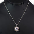 Two Tone Rhinestone Circle Pendant Necklace