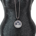 Rhinestone Trim Vintage Coin Pendant