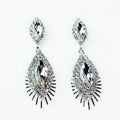 Two Row Almond Middle Metal Bar Trim Earring