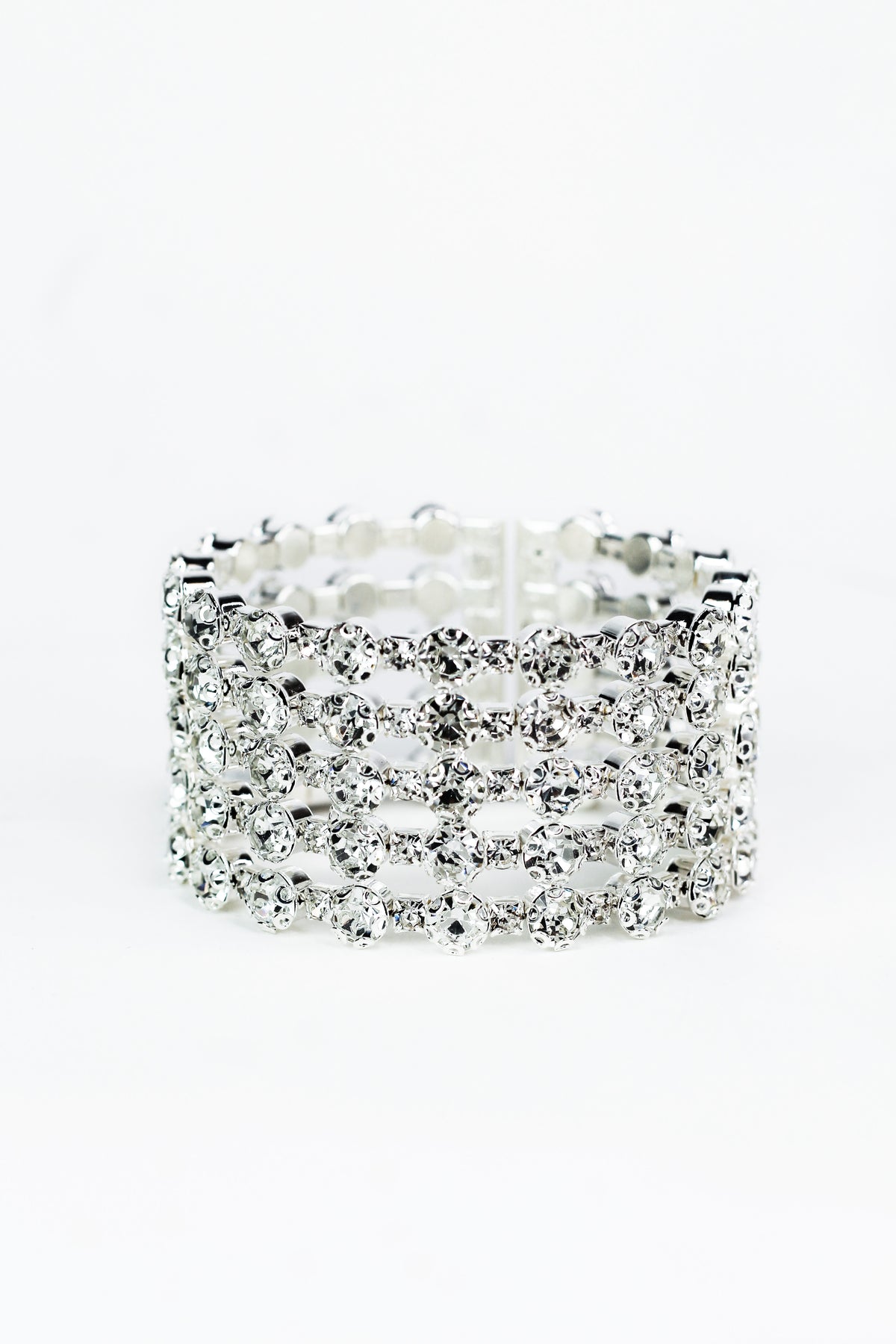 5 Row Multi Sized Rhinestone Bracelet - Glitz &amp; Ears Boutique