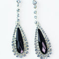 Long Stone Strand & Trim Skinny Teardrop Earring