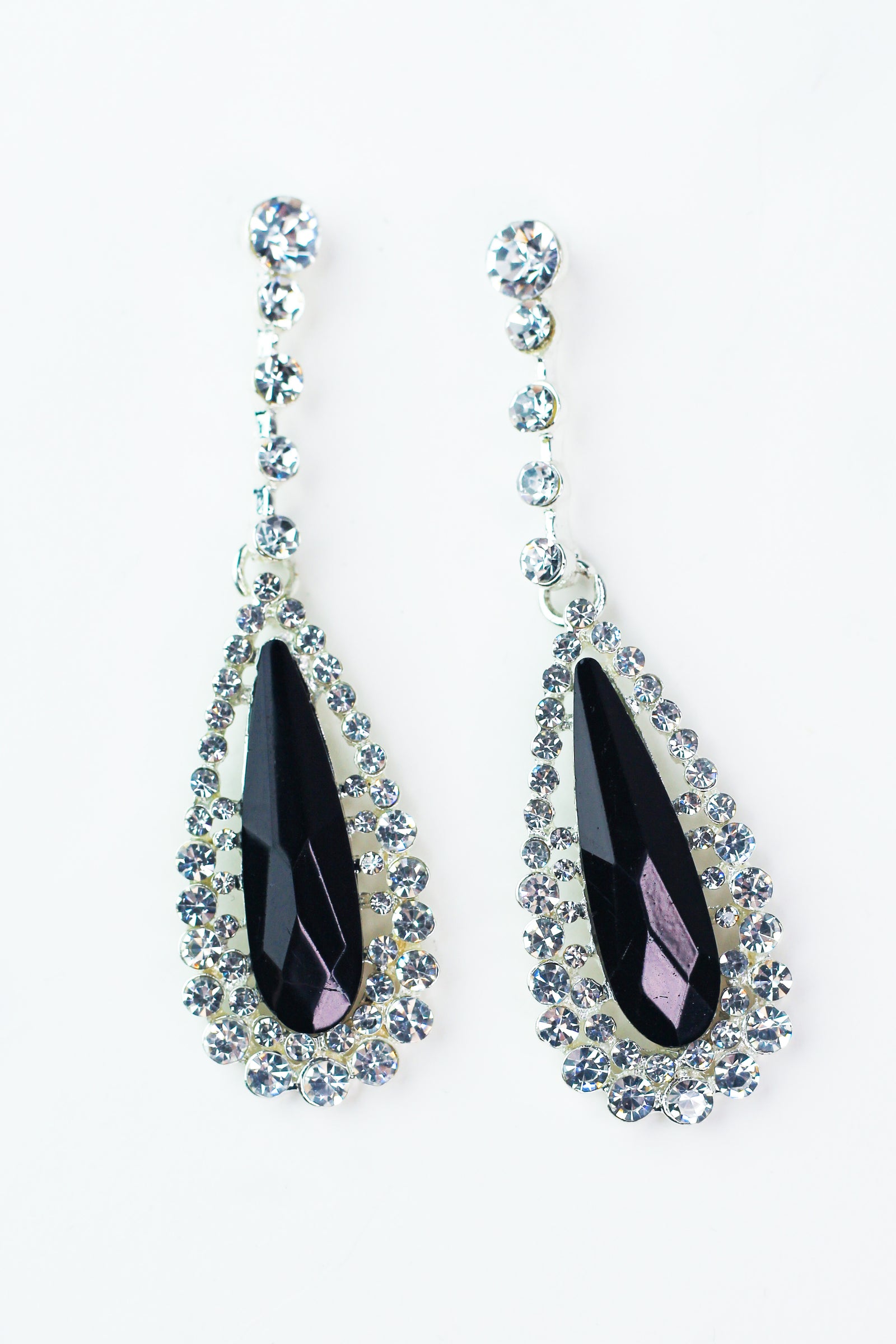 Long Stone Strand & Trim Skinny Teardrop Earring