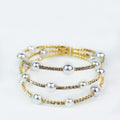 3 Row Pearl & Rhinestone Bracelet