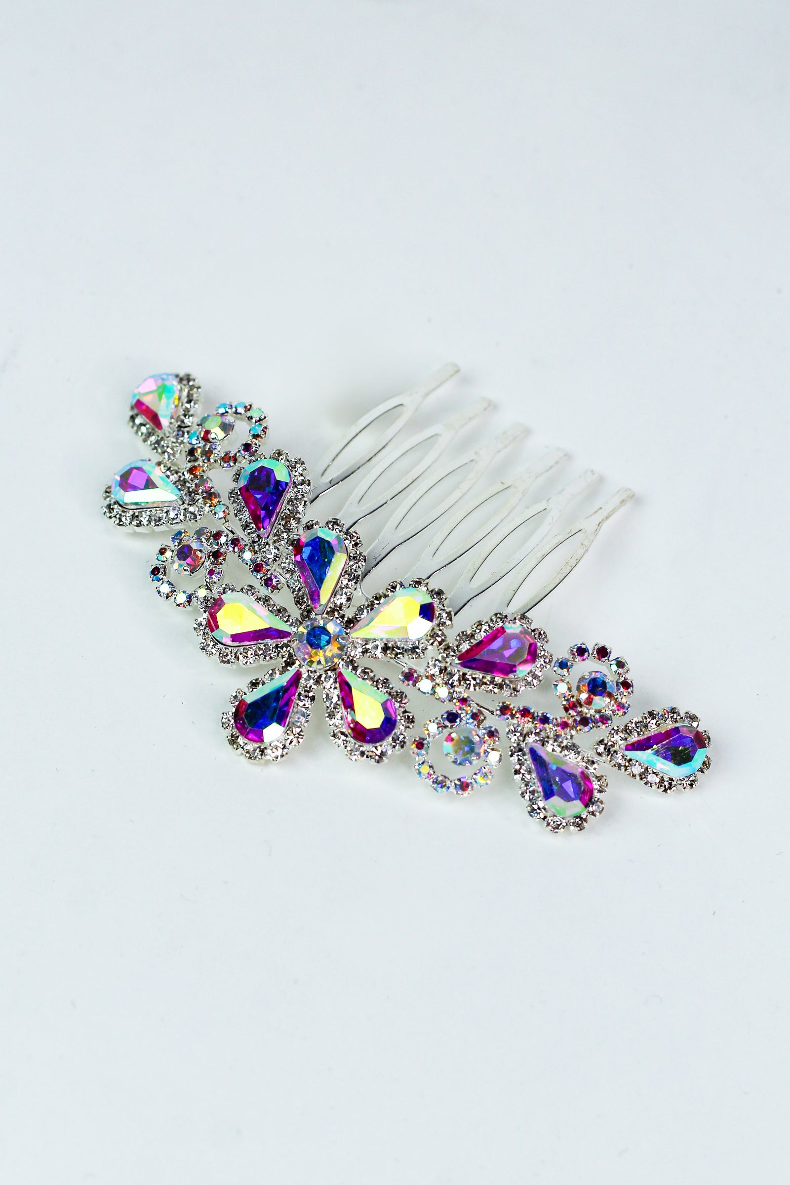 Teardrop Flower & Sides Hair Comb - Glitz & Ears Boutique