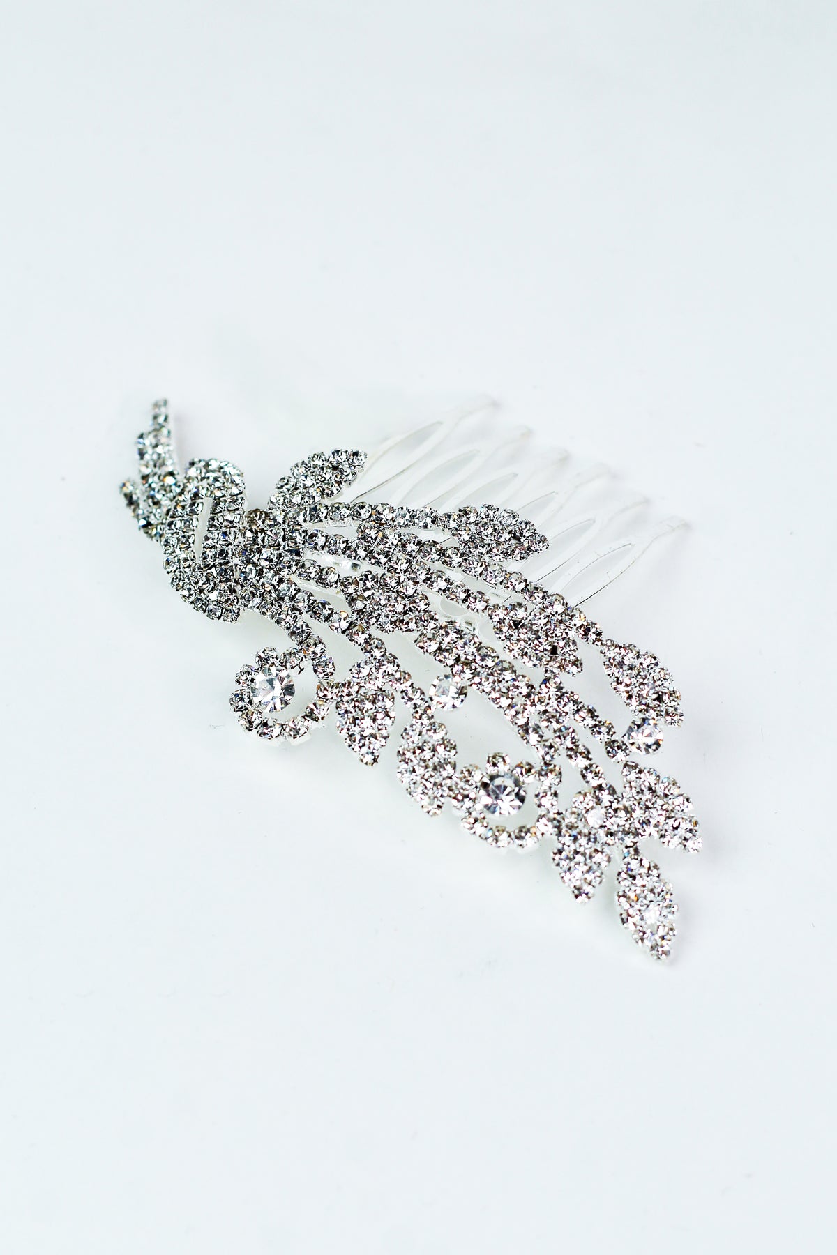 Filled Almond Ends Rhinestone Rows Hair Comb - Glitz &amp; Ears Boutique