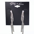 Long Two Row Overlap Baguette Strand Earring