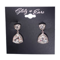 Uneven Metal Trim Triangle Earring