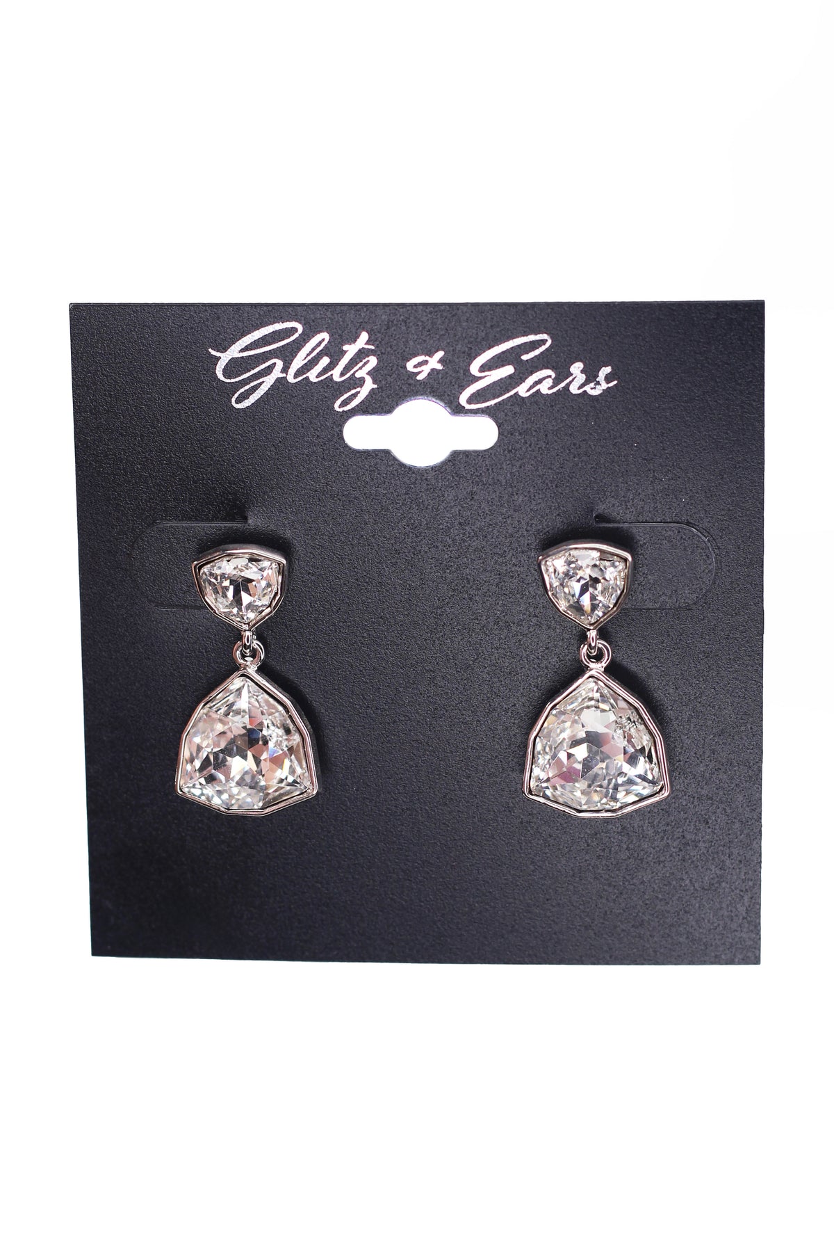Uneven Metal Trim Triangle Earring