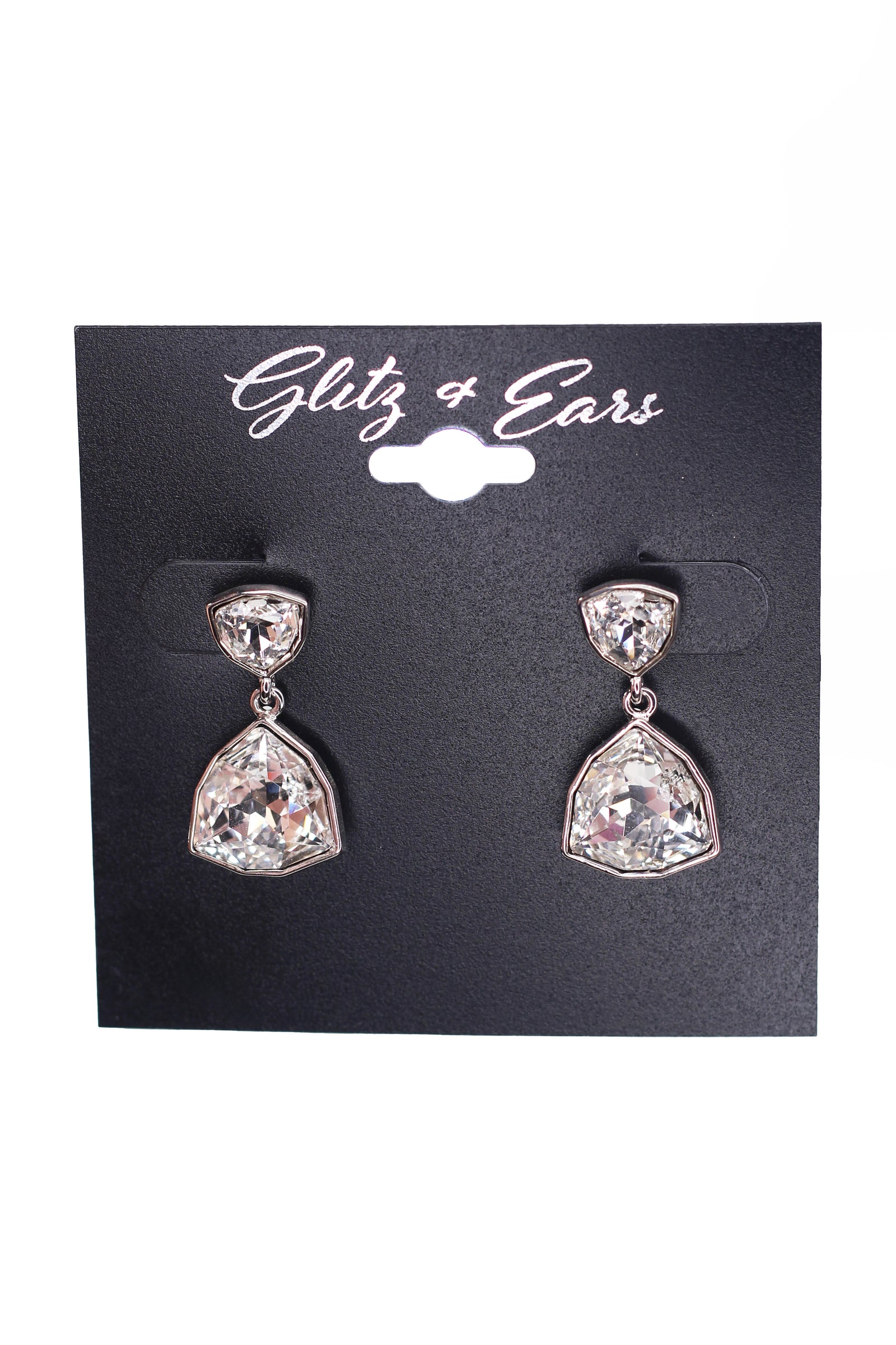 Uneven Metal Trim Triangle Earring