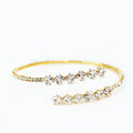 Round & Square Rhinestone  Single Row Overlapping Ends