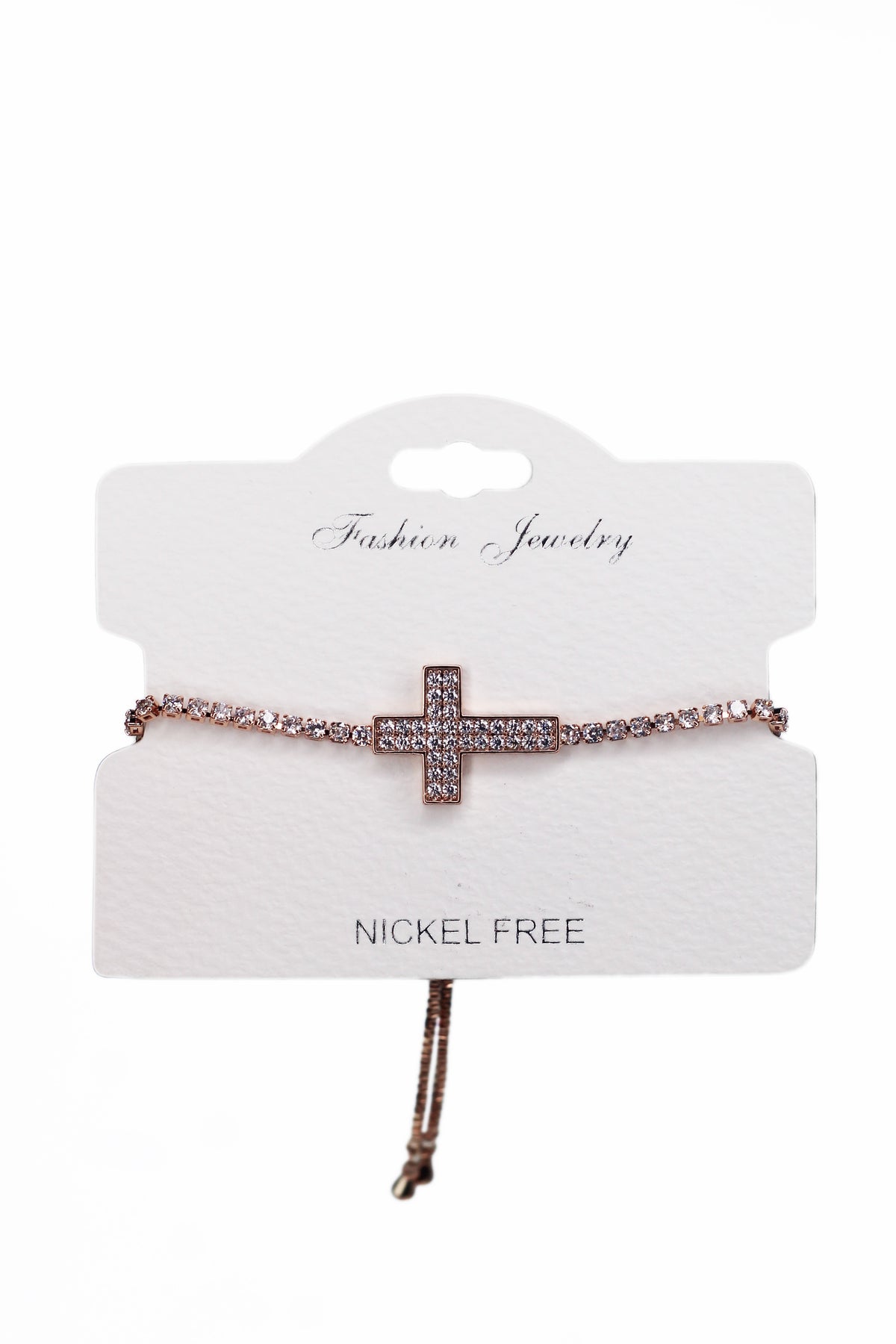 Flat Two Row Cross Adjustable Bracelet