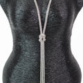 Rhinestone Knot Middle Long Necklace