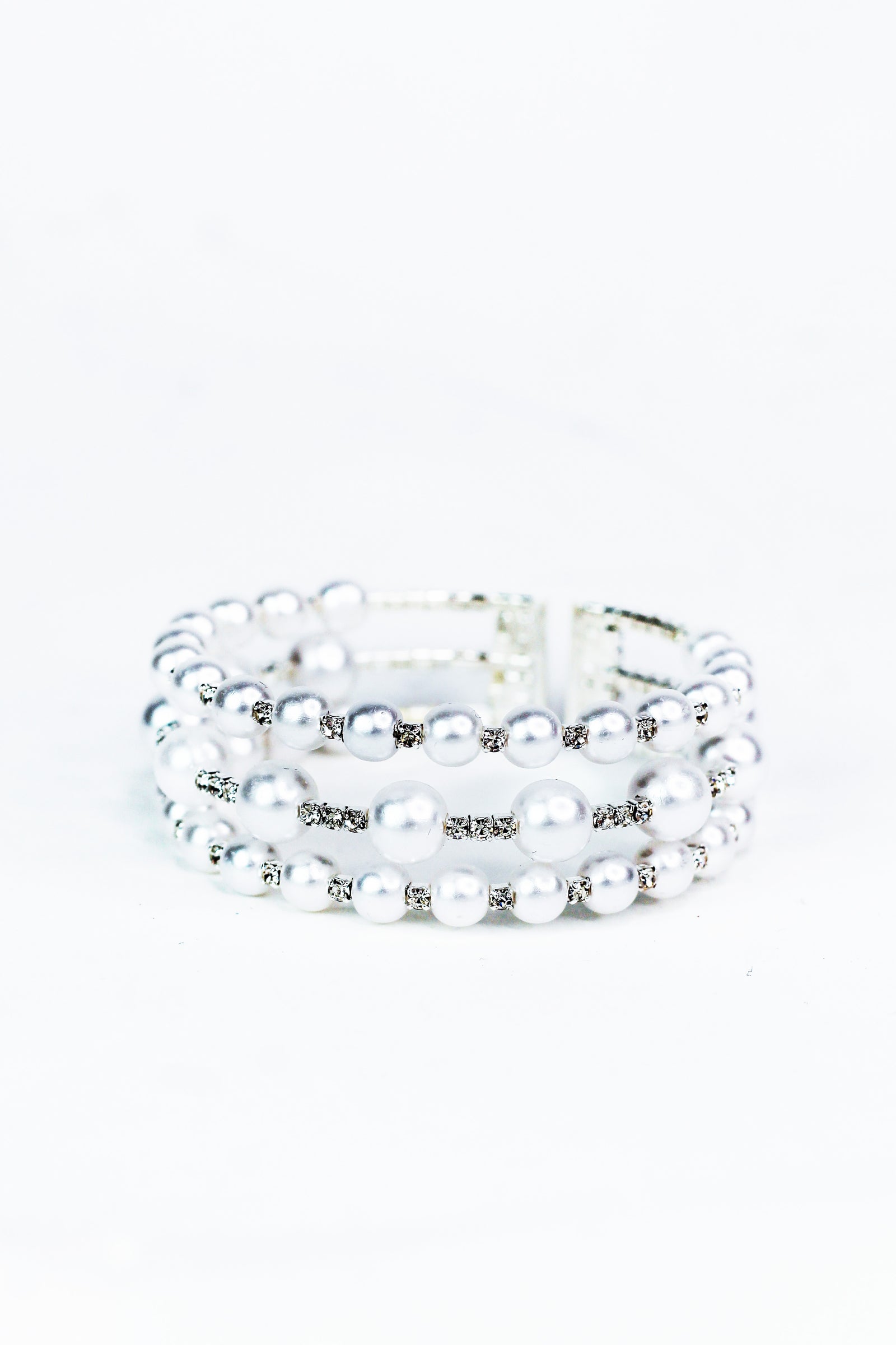 3 Row Pearl & Rhinestone - Glitz & Ears Boutique