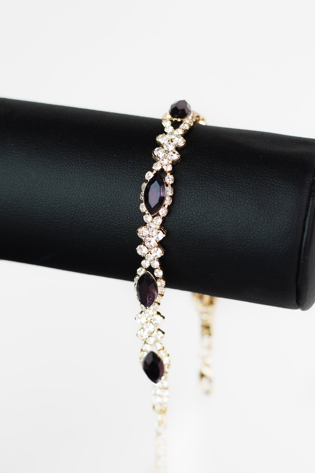 Almond Two Filled Diamond Alternate Tennis Bracelet