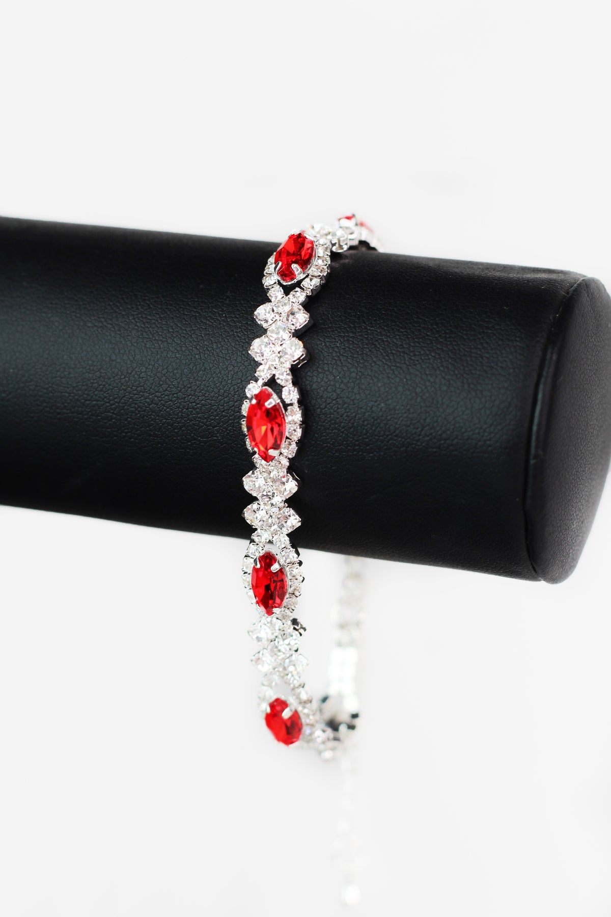 Almond Two Filled Diamond Alternate Tennis Bracelet