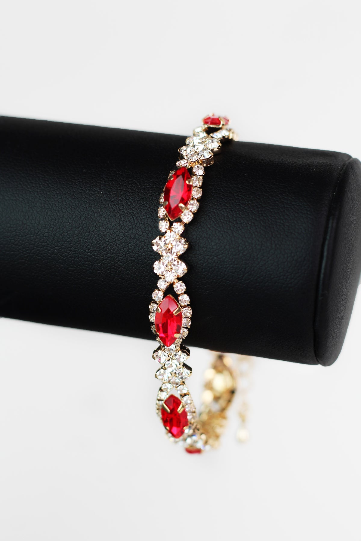 Almond Two Filled Diamond Alternate Tennis Bracelet