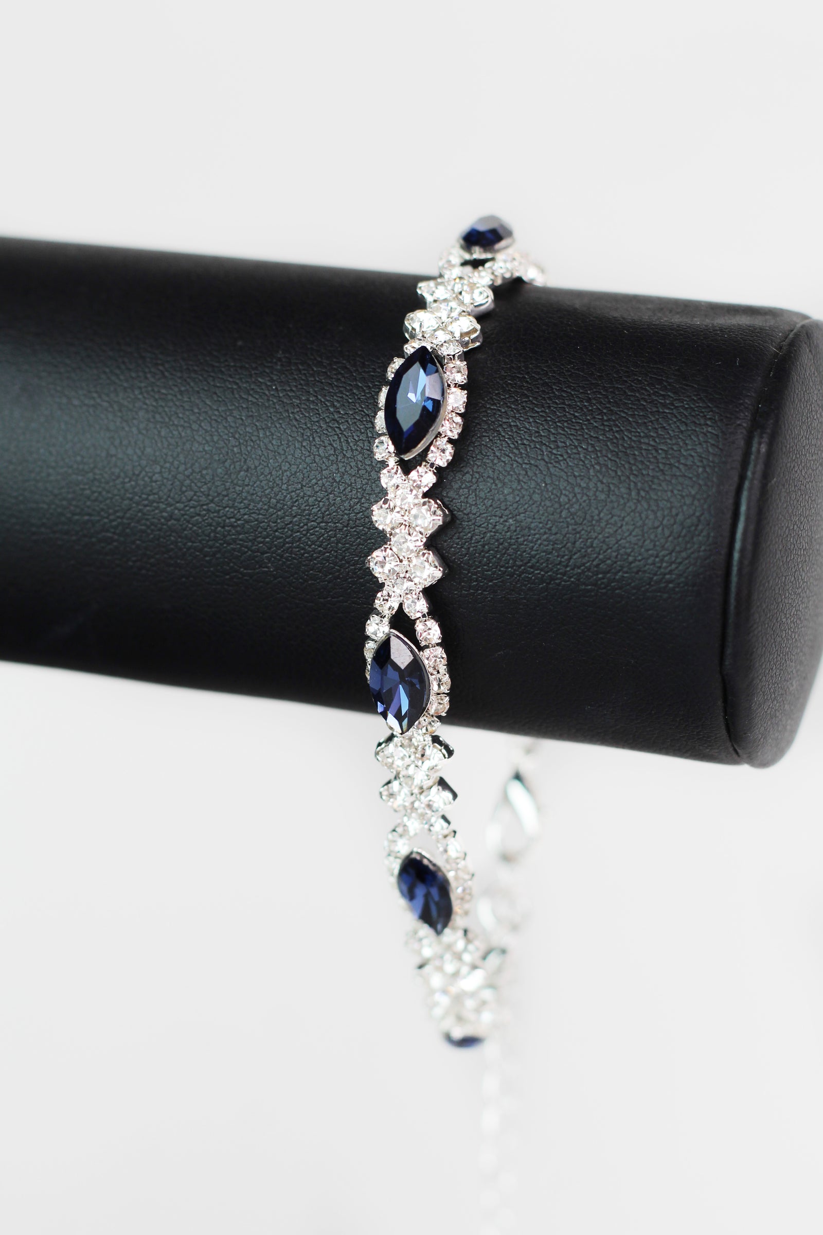 Almond Two Filled Diamond Alternate Tennis Bracelet