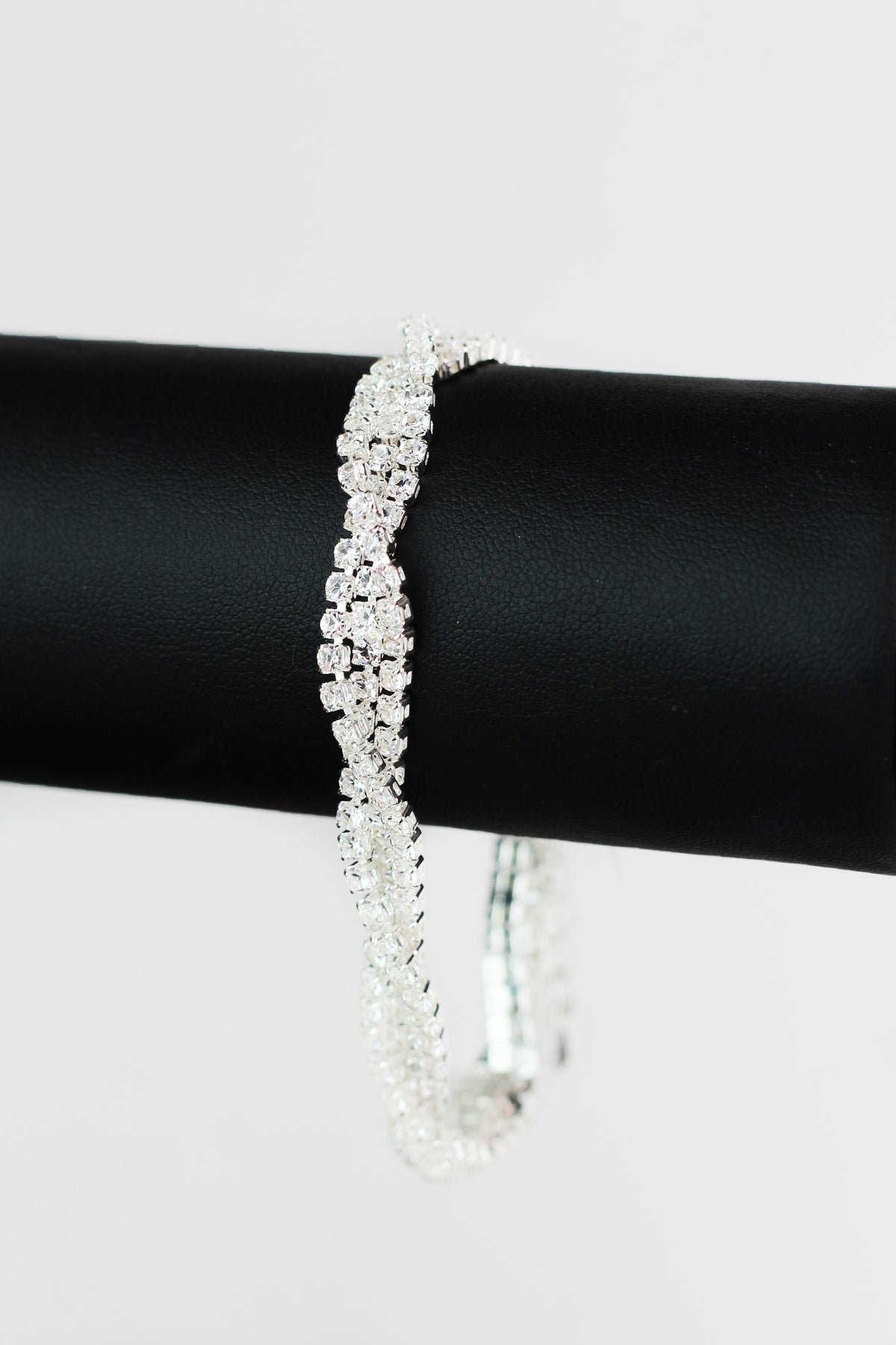 Rhinestone Twist Tennis Bracelet