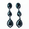 Oval Post Two Teardrop Dangle Earring