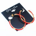Two Tone XS Bead Open End Medium Hoop
