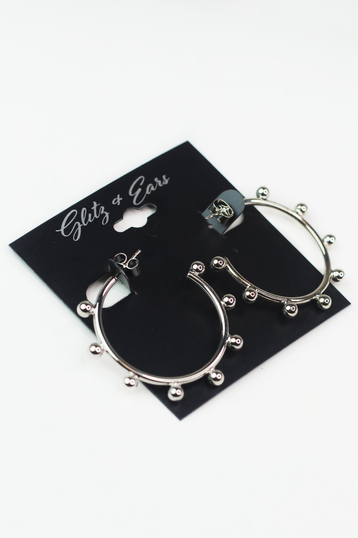 Metal Ball Spaced Trim Open Back Hoop