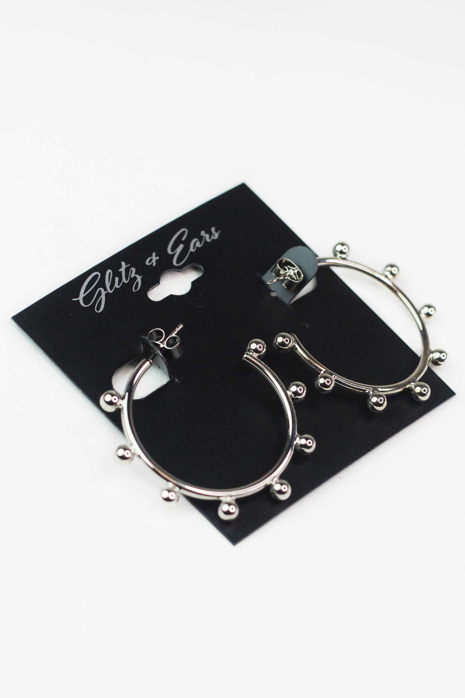 Metal Ball Spaced Trim Open Back Hoop