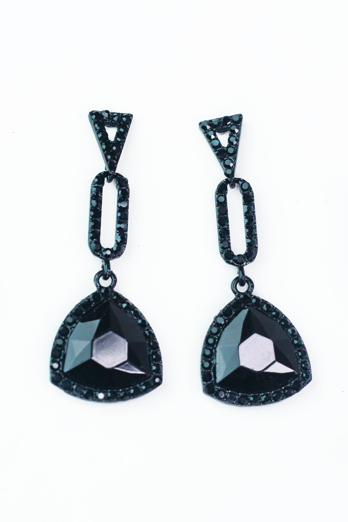 Open Triangle &amp; Oval Wide Triangle Earring