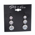 Three Different Size Stone with Trim Drop Earring