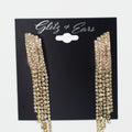 Two Sized Rhinestone Drop Fringe CLIP Earring