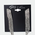 Two Sized Rhinestone Drop Fringe CLIP Earring