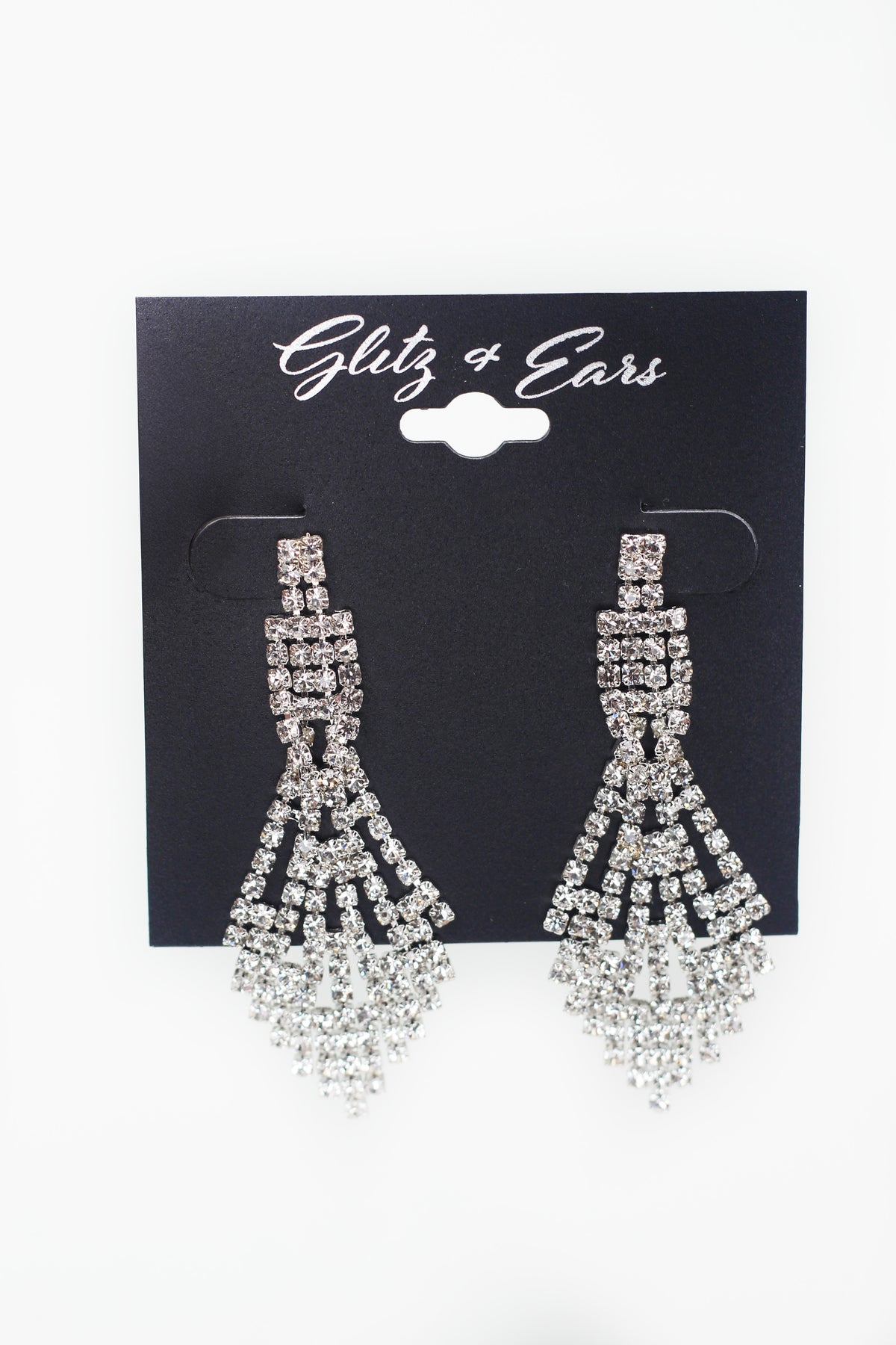 Rhinestone Rows Wide Bottom Earring