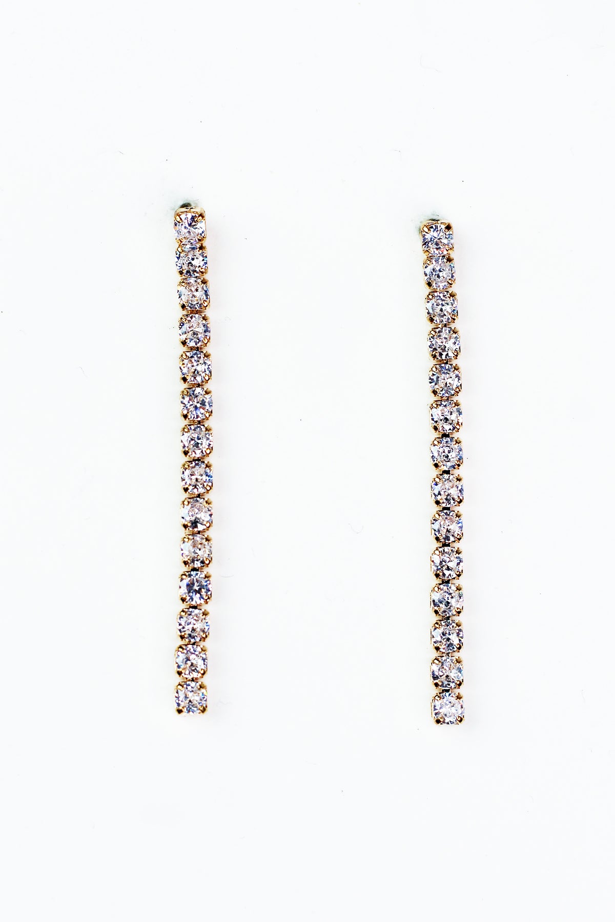 Stone Row Drop Earring