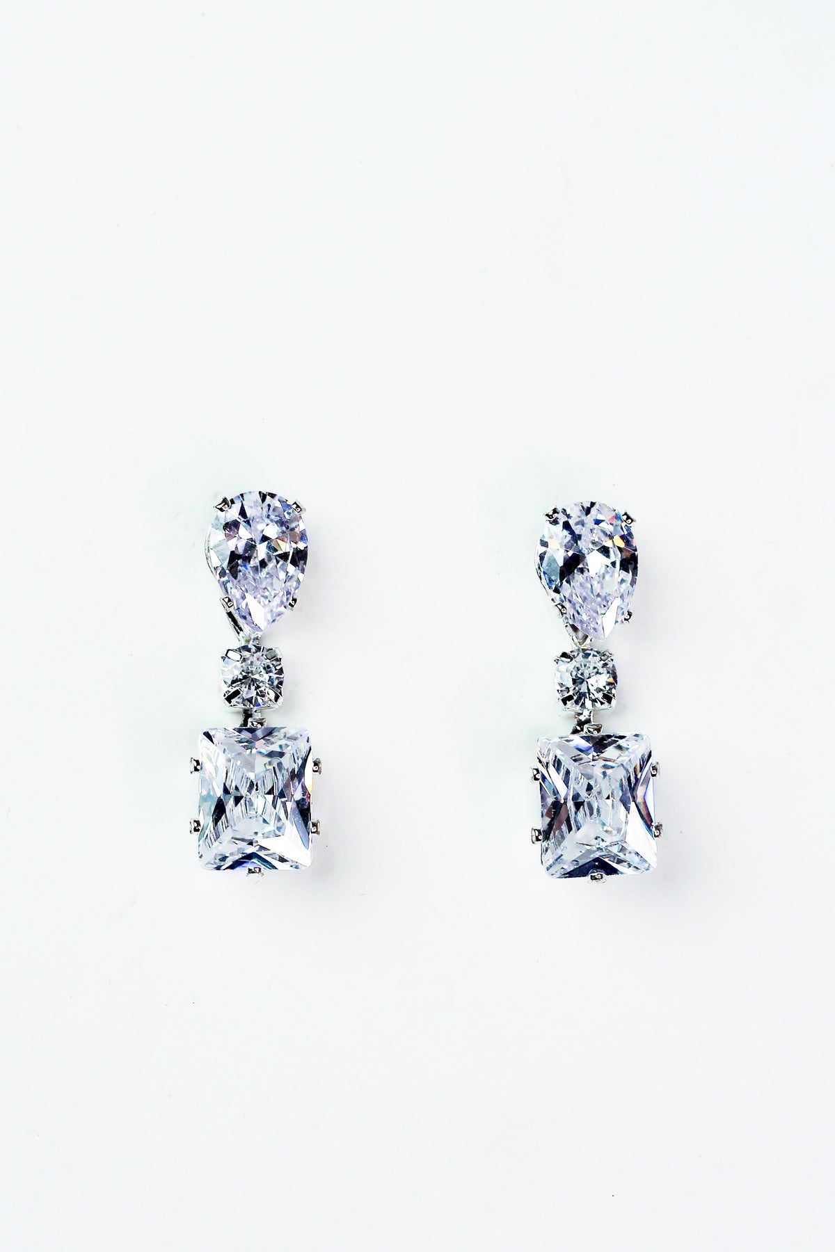 Teardrop, Stone &amp; Emerald Drop Earring