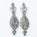 Flower Filled Almond Stone Cluster Point Earring