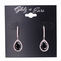 Bar with Teardrop & Rhinestone Trim Small Earring