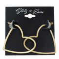 Flat Metal Sideway Open Heart Hoop